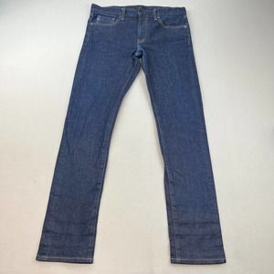 Uniqlo Slim Straight Kaihara Blue Denim Selvedge Jeans Mens 32x34 Indigo Wash